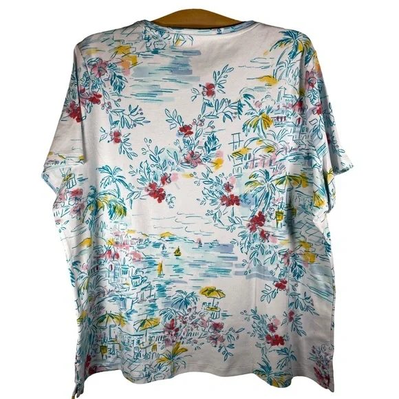 KIM ROGERS Perfectly Soft Petite Short Sleeve Crew Neck Tee - Picture 2 of 4